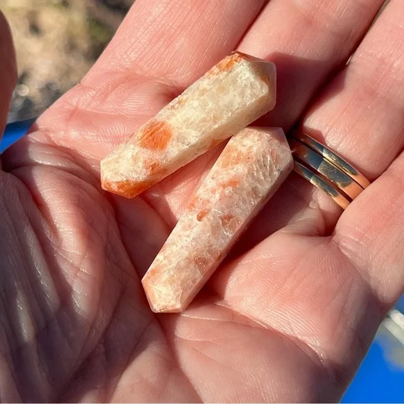 Red Jasper Skull, Sunstone Double Points, Mookite Tumbles, Shungite Tumble - Picture 8 of 17